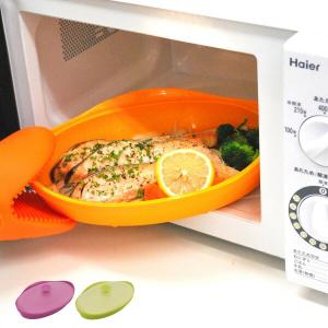 電子レンジ 調理器具 スチーマーオーバル シリコン製