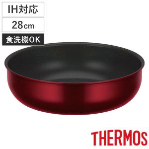 サーモス 取っ手のとれる炒め鍋 28cm IH対応 デュラブルシリーズ 着脱ハンドル式 （ ガス火対応 フライパン 深型 着脱式 炒め鍋 ）