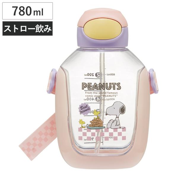 水筒 780ml ワンプッシュストローボトル スヌーピー 80sカフェ （ SNOOPY ストローボ...