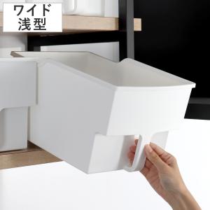キッチン収納ケース 吊り戸棚ボックス ワイド 浅型 幅24cm （ スリム キッチンストッカー 取っ手付き 吊戸棚 ケース ボックス ）｜リビングート ヤフー店