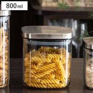 保存容器 キッチンアシスト 角型 ガラス キャニスター 800ml （ ガラス保存容器 調味料容器 密閉 ガラス製 パッキン おしゃれ ）｜リビングート ヤフー店