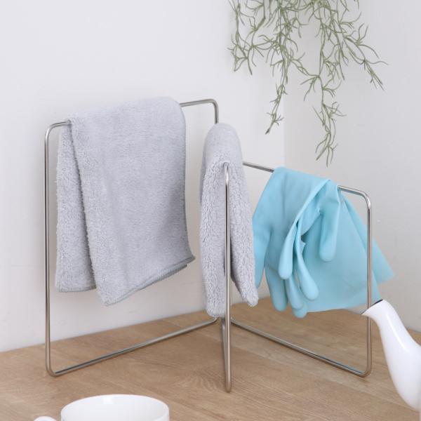 ふきんスタンド ＆kit たためる ふきん掛け （ ふきんハンガー 布巾 折りたたみ タオルハンガー...