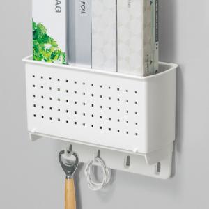 キッチン収納 冷蔵庫横 マグネットストッカー フック付き （ 壁面収納 磁石 マグネット 冷蔵庫 収納 ケース ボックス ）