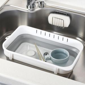 伊勢藤 キッチンソフトタブ 折りたたみ洗い桶 6.6L ホワイト I-590