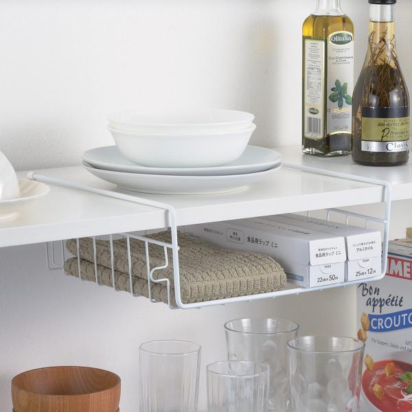 キッチンバスケット 吊戸棚用 スキット ハンガーバスケット ワイド 浅型 （ 収納ラック 食器棚収納...
