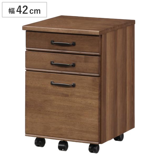 デスクワゴン 幅42cm 3段 キャスター付 トライR （ ワゴン サイドワゴン 引き出し 収納 デ...