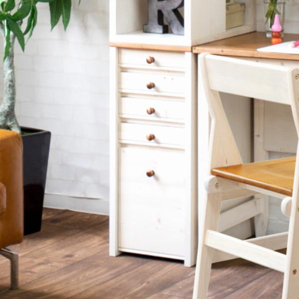 チェスト 幅30cm 学習机 トライP専用 （ サイドチェスト デスク横 引き出し 5段 トレー 収...