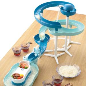 流しそうめん器 流麺 ツイストスライダーそうめん流し器 ミントブルー （ 電動 流しそうめん機 そうめん 流しそうめん 電池式 ）