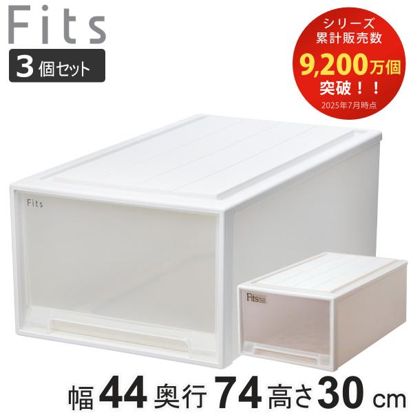 収納ケース Fits フィッツ フィッツケース ディープL 引き出し 同色3個セット 押入れ （ 収...