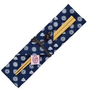 箸＆箸袋セット　ZAPP　箸袋　コマ　18cm （ 箸ケース 布製 日本製 ）｜livingut
