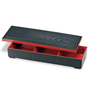 お弁当箱 松花堂弁当箱 7.5 松華堂 DX 仕切 黒渕朱 1段 （ 弁当箱 和風