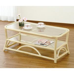 今枝商店 籐 円型テーブル ガラス天板 棚付 直径45cm （ カフェ