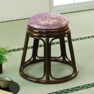 ラタンチェア 金襴座椅子 紫 仏壇用 幅49cm （ 正座椅子 イス チェア