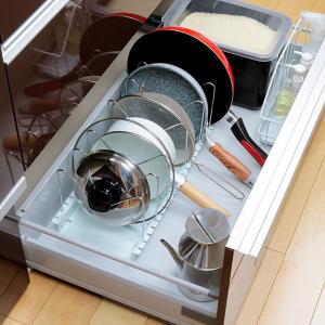 フライパン収納 フライパン・鍋フタスタンド 伸縮...の商品画像