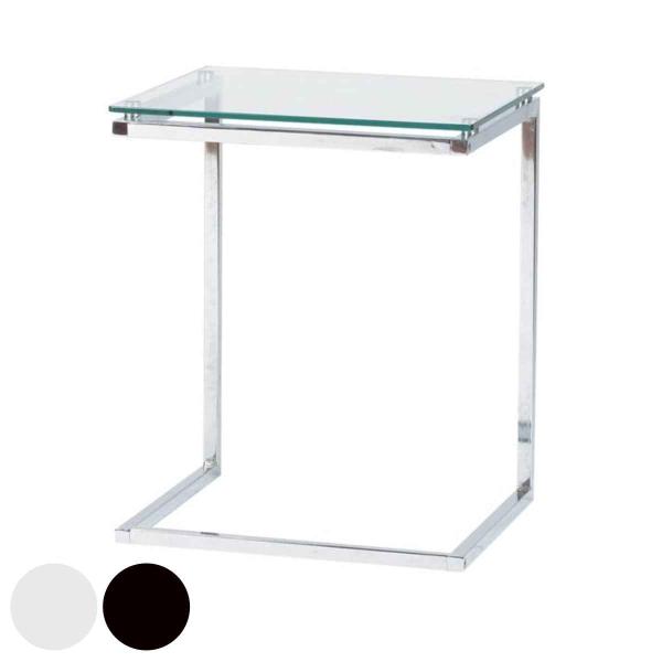 サイドテーブル スタイリッシュ 高さ54.5cm （ ガラス ベッドテーブル ナイトテーブル ソファ...