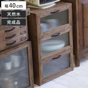 クロシオ 水屋 民芸調 桐製 和風キャビネット 幅57cm （ 水屋箪笥 和風