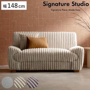 ソファ 幅148cm 2人掛け Meissa Signature Studio （ リビングソファ sofa ブークレ コーデュロイ ウレタン ポケットコイル 座面 広い 完成品 ）