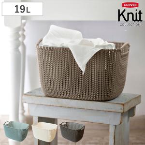 ランドリーバスケット 19L Knit CURVER スクエアバスケット （ カーバー バスケット ランドリー 持ち手付 洗濯 脱衣かご ）