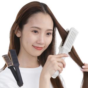 ブラシ ツインへアブラシ 挟む コンパクト ドライヤー （ ヘアブラシ 静電気 防止 髪の毛 髪 頭 携帯用 柄付き 豚毛 ナイロン毛 くし 櫛 ）