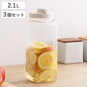 梅酒容器 保存容器 果実酒びん S型 2.1L スリム 3個セット （ 梅酒びん プラスチック 梅酒瓶 果実酒瓶 軽量 丈夫 日本製 角型 ）｜リビングート ヤフー店