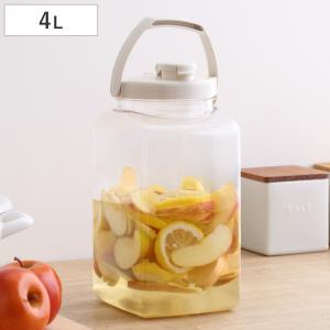 梅酒容器 保存容器 果実酒びん S型 4.0L （ 梅酒びん プラスチック 梅酒瓶 果実酒瓶 軽量 丈夫 日本製 角型 ）｜リビングート ヤフー店