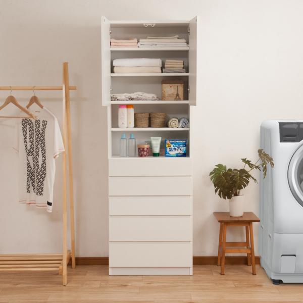 ランドリーチェスト 幅60cm （ ランドリー収納 サニタリー収納 洗面 ハイチェスト タンス 引き...