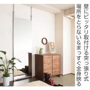 鏡 ウォールミラー 突っ張り壁面ミラー 幅60...の詳細画像1