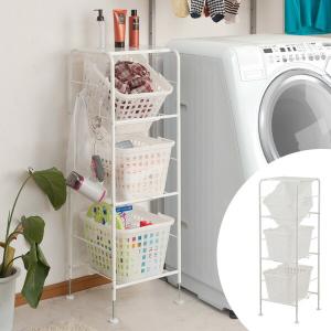 □在庫限り・入荷なし□ 籐 ランドリーワゴン 3段 ラタン製 キャスター