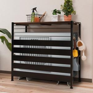 古木調天板 室外機カバー専用 追加棚板 2枚組 （ エアコンカバー 室外