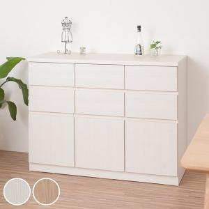 キャビネット 3段 スクエアキャビネット ロータイプ 引出し 約幅105cm