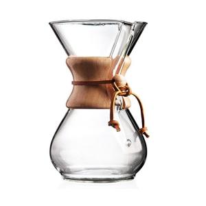 ケメックス CHEMEX コーヒーメーカー 6カップ用 CM-6A 高さ 22cm 440ml 天然木の取っ手と皮ひも付き｜livingwell-de