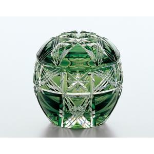 江戸切子 カガミクリスタル KAGAMI CRYSTAL 祝だるま 大 木箱入り