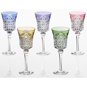 江戸切子 カガミクリスタル KAGAMI CRYSTAL ペア ワイングラス 笹っ葉