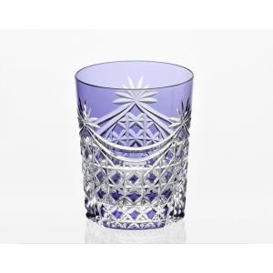 KAGAMI 江戸切子（カガミクリスタル）ロックグラス＜幕襞に四角籠目紋