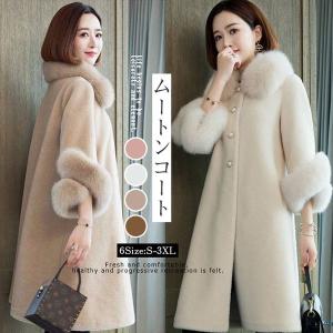 ボアコート ムートンコート レディース 冬 40代 ファーコート