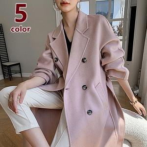 両面カシミヤコート ダブルコート 羊毛 ウール リバー レディース