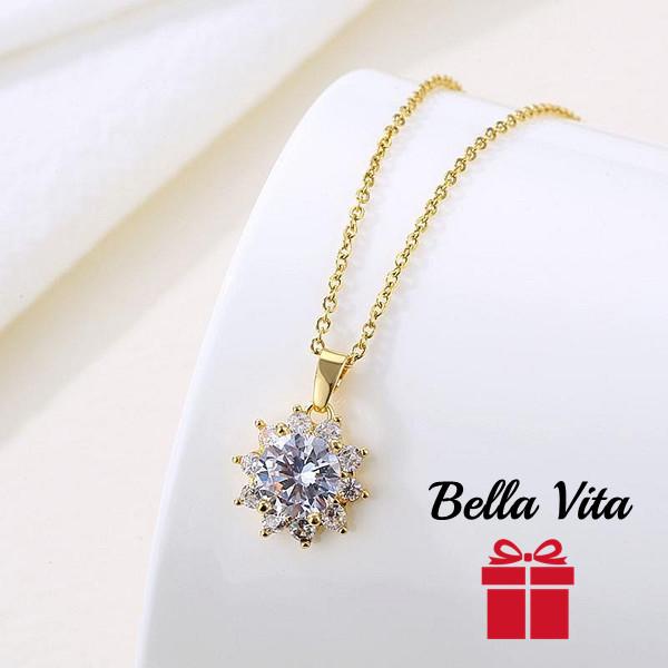 ネックレス 結婚式 雪の花  太陽の花 アクセサリー フラワー    キュービックジルコニア  ゴー...