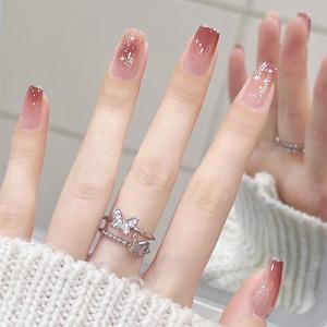 ネイルチップ ショート シール ハート パール キラキラ