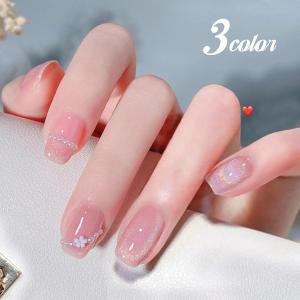 ネイルチップ ショート シール 花柄 パール  キラキラ