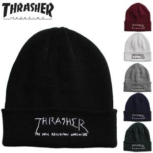 THRASHER スラッシャー ロゴ刺繍 ニット帽  ビーニー キャップ メンズ レディース