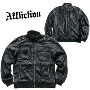 Affliction アフリクション メンズ PUジャケット ジャンパー ブルゾン｜ll-factory