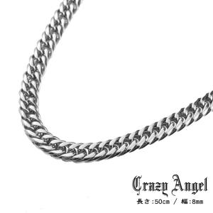 6面W喜平 ネックレス ステンレス キヘイ 8mm/50cm クレイジーエンジェル Crazy Angel 太め 極太 メンズアクセサリー｜ll-factory