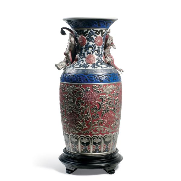 Lladro （リヤドロ） 花瓶 ベース 東洋 日本 伝統    「オリエンタルドラゴン花瓶(赤) ...