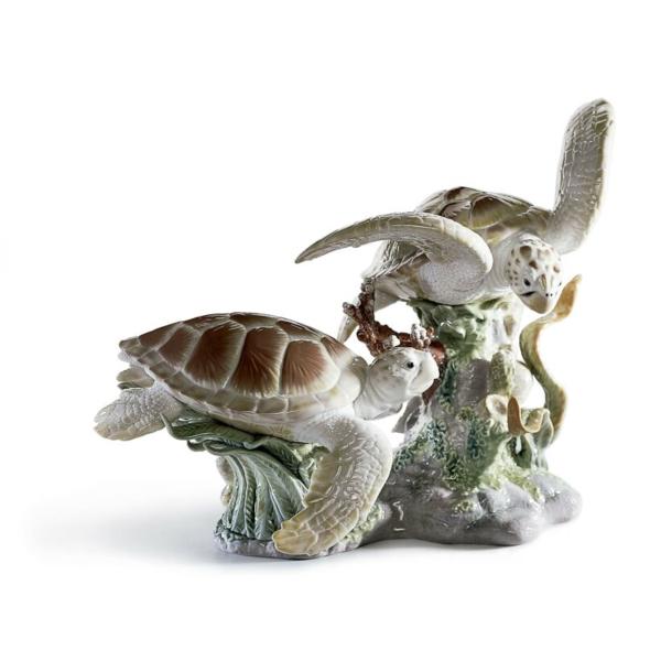 Lladro （リヤドロ） 亀 海亀 動物 海洋 大洋 「海がめ #6953」   