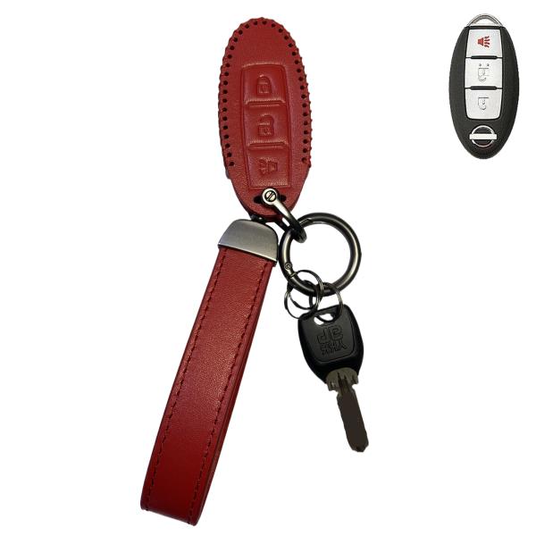 高級本革ストラップ付 NISSAN 日産 エクストレイル ルークス 高級 レザー 本革 スマートキー...