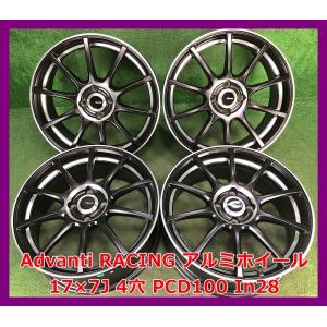 ★17インチ Advanti Racing 社外 中古 アルミホイール 4本 4穴 PCD100 IN28★
