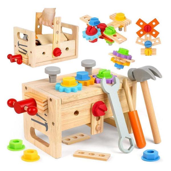 大工 おもちゃさんセット 男の子 女の子 2 3 4歳誕生日 プレゼント モンテッソーリ 工具おもち...
