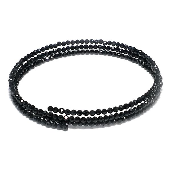 パワーストーンブレスレット　ブラックスピネル　3連ブレスレット（形状記憶ワイヤー）