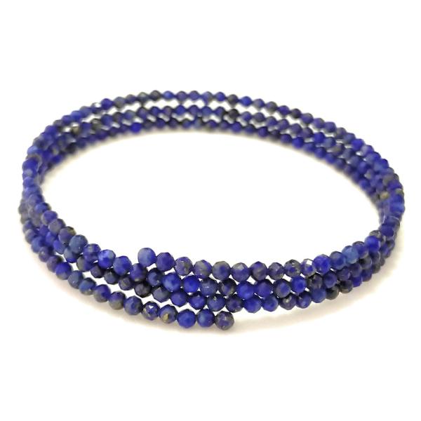 パワーストーンブレスレット ラピスラズリ 3連ブレスレット（形状記憶ワイヤー）