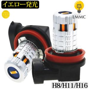 【80w】イエロー発光 LEDフォグランプ【H8 H11 H16 HB4】 黄色｜lmmc